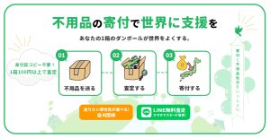 「不用品の寄付で世界に支援を」をテーマにサイトを立ち上げました。