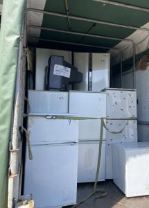 お預かりしたリサイクル家電15台を一気に搬出！