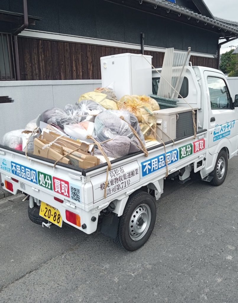 高松市十川東町で不用品回収です。
